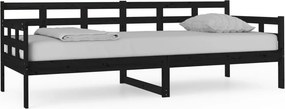 vidaXL fekete tömör fenyőfa kanapéágy 80x200 cm