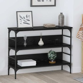 Konzolasztal polcokkal Musta tammi 100 x 32 x 75 cm Faanyag
