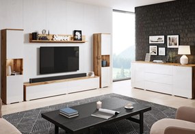 PARIS 150 komód, 150x68x39, fehér/magasfényű fehér