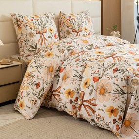 Mikroszálas ágyneműhuzat FLORAL RIBBON krémszínű Ágyneműhuzat mérete: 2 db 70 x 90 cm | 200 x 220 cm