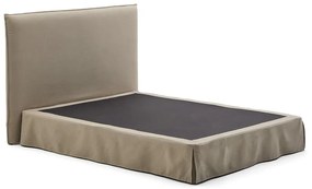 Szürkésbarna kárpitozott franciaágy 160x200 cm Jaira – Kave Home