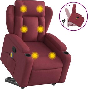 vidaXL bordó szövet dönthető masszázs- és állófotel
