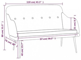 vidaXL fekete szövetpad 110 x 76 x 80 cm