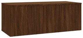 barna tölgyszínű szerelt fa TV-szekrény 80x34x30 cm