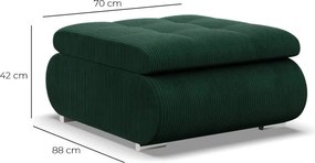 Tokio puff, kordbársony, zöld