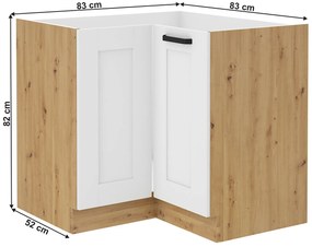 Sarok alsószekrény Lesana 2 (fehér + artisan tölgy) 89x89 ND 1F BB . 1063946