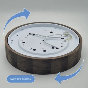 Brilagi - LED mennyezeti lámpa CARVALHO 2xE27/60W/230V tölgy-dió, Ø 37 cm