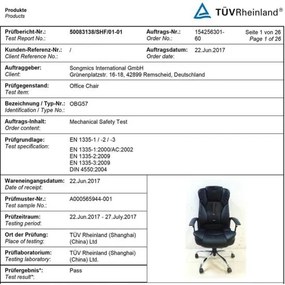 Irodai szék, főnöki forgószék, számítógépszék, állítható magasságú, párnázott kivitel, fekete