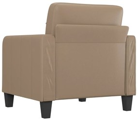 kávészínű műbőr kanapéfotel 60 cm