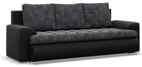 Tokio kanapéágy, fonott + műbőr, szürke - fekete