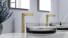 AREZZO design ELEGANT magasított mosdócsaptelep, szálcsiszolt arany