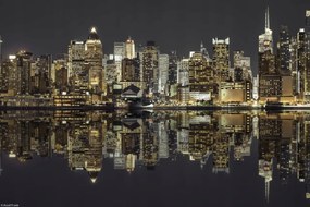 Poszter 30x20cm Manhattan horizontvonal alkonyatkor, Assaf Frank