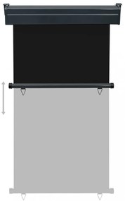 fekete erkély oldalnapellenző 105 x 250 cm