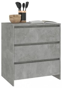 betonszürke szerelt fa tálalószekrény 70x41x75 cm