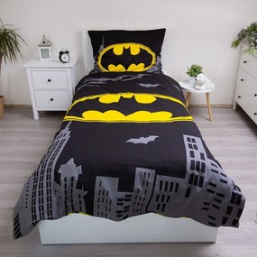 Egyszemélyes pamut gyerek ágyneműhuzat 140x200 cm Batman "The Emblem" – Jerry Fabrics