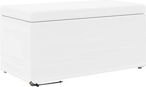 vidaXL Zsámoly Fehér 81 x 41 x 40 cm Műbőr és Műanyag Fa