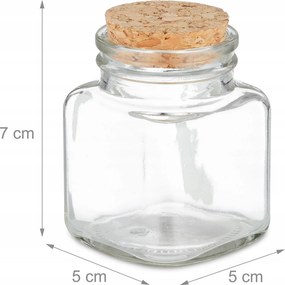 Fűszertartó tégelyek parafadugóval, 20 db-os szett