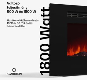 Klarstein Galeras Smart Intelligens elektromos kandalló, 2 hőmérséklet beállítás, 16 - 30°, LED lángillúzió, IOT csatlakozási lehetőség