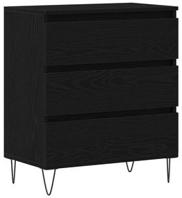 Fiókos Szekrény Fekete Tölgy 60x35x70 cm Mérnöki Fa