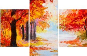Kép - olajfestmény, színes ősz (90x60 cm)