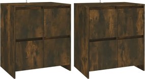 vidaXL 2 db füstös tölgyszínű forgácslap tálalószekrény 70x41x75 cm