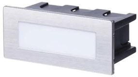 EMOS-ZC0110 Ezüst Színű Kültéri Falba Építhető Lámpa 1x1.5W LED 55Lm 4000K IP65