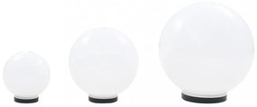 3 db-os LED gömblámpa-szett 20 / 30 / 40 cm PMMA