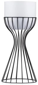 Fém virágcserép LOFT 46x20 cm fekete/fehér