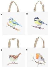 Vörösbegyes bevásárló táska, 40 x 40 cm