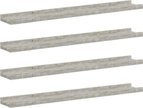 vidaXL 4 db betonszürke fali polc 80 x 9 x 3 cm