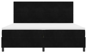Boxspring Ágy Mattal és LED Fekete 200x200 cm Bársonyos