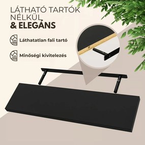 FIGO + fali polc konzollal, 90cm, fekete Casaria