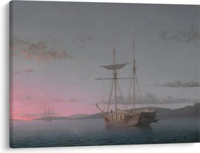 Kép - Fitz Henry Lane, Lumber Schooners at Evening on Penobscot Bay, reprodukciók (70x50 cm)