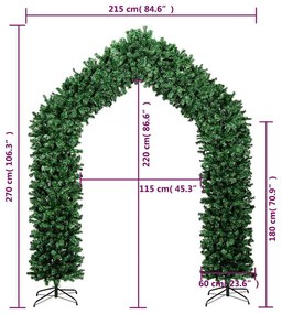 zöld karácsonyfaboltív 270 cm