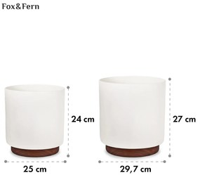 Enspijk, virágcserepek, 2 részes készlet, 2 méretben, diófa, Polystone, kézzel készített