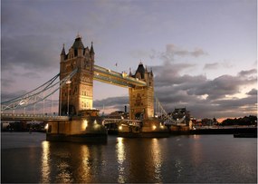 Üveg kép - Tower Bridge éjszaka (70x50 cm)