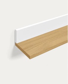 Fehér-natúr színű fali polc tölgyfa dekorral 120 cm Abilen – Kave Home