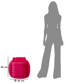 Rózsaszín bársony puff Softy – Mauro Ferretti