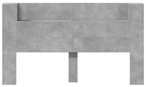 Fejtámla polcokkal Beton Szürke 180 x 16,5 x 103,5 cm Faanyag