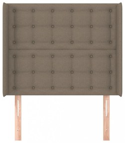tópszínű szövet fejtámla szárnyakkal 83x16x118/128 cm