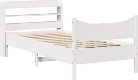 vidaXL fehér tömör fenyőfa ágykeret fejtámlával 75 x 190 cm