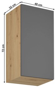 Felső konyhaszekrény G40 Langari (artisan tölgy + matt szürke) (B). 1016901