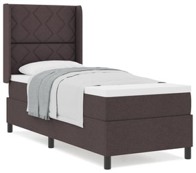 Boxspring Ágy Matrac Ezüst Barna 80x200 cm Szövet