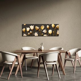 Kép - Tulipánok - absztrakt (órával) (90x30 cm)