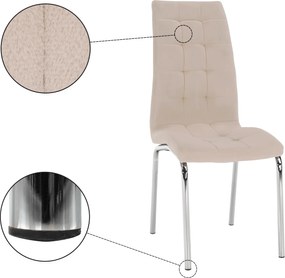 Étkezőszék, bézs Dulux Velvet szövet/króm, GERDA NEW