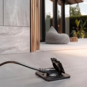 Solight 5B322B - Kültéri beépített padló aljzat IP55 fekete négyszögletes