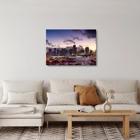 Kép - nagy város felhőkarcolói (üvegen) (70x50 cm)