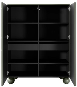 Sonatia II kétajtós komód, két rejtett fiókkal - 120 cm - oliva színben