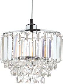 LAURA ASHLEY 3727732-Q VIENNA Kristály Függesztett Lámpa Fehér, Csiszolt Króm E27 IP20