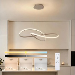 Brilagi - LED, dimmelhető kábelen függesztett csillár INFINITY LED/80W/230V 80x80 cm bézs + távirányító